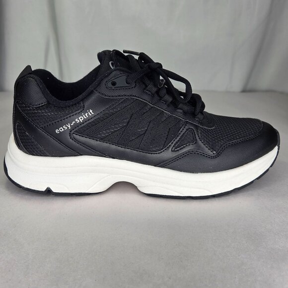 Easy Spirit Women's Keagen Lace-Up Black Sneakers - Picture 3 of 7